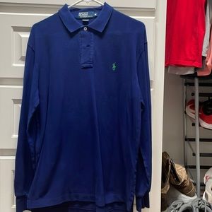 Men’s long sleeve polo, medium